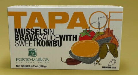 Porto Muinos Tapa of Mussels in Brava Sauce and Sweet Kombu 125gr