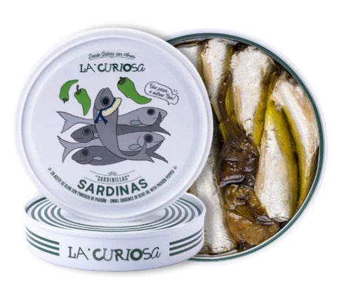 La Curiosa Small Sardines with Padron Peppers in Olive Oil (150gr)